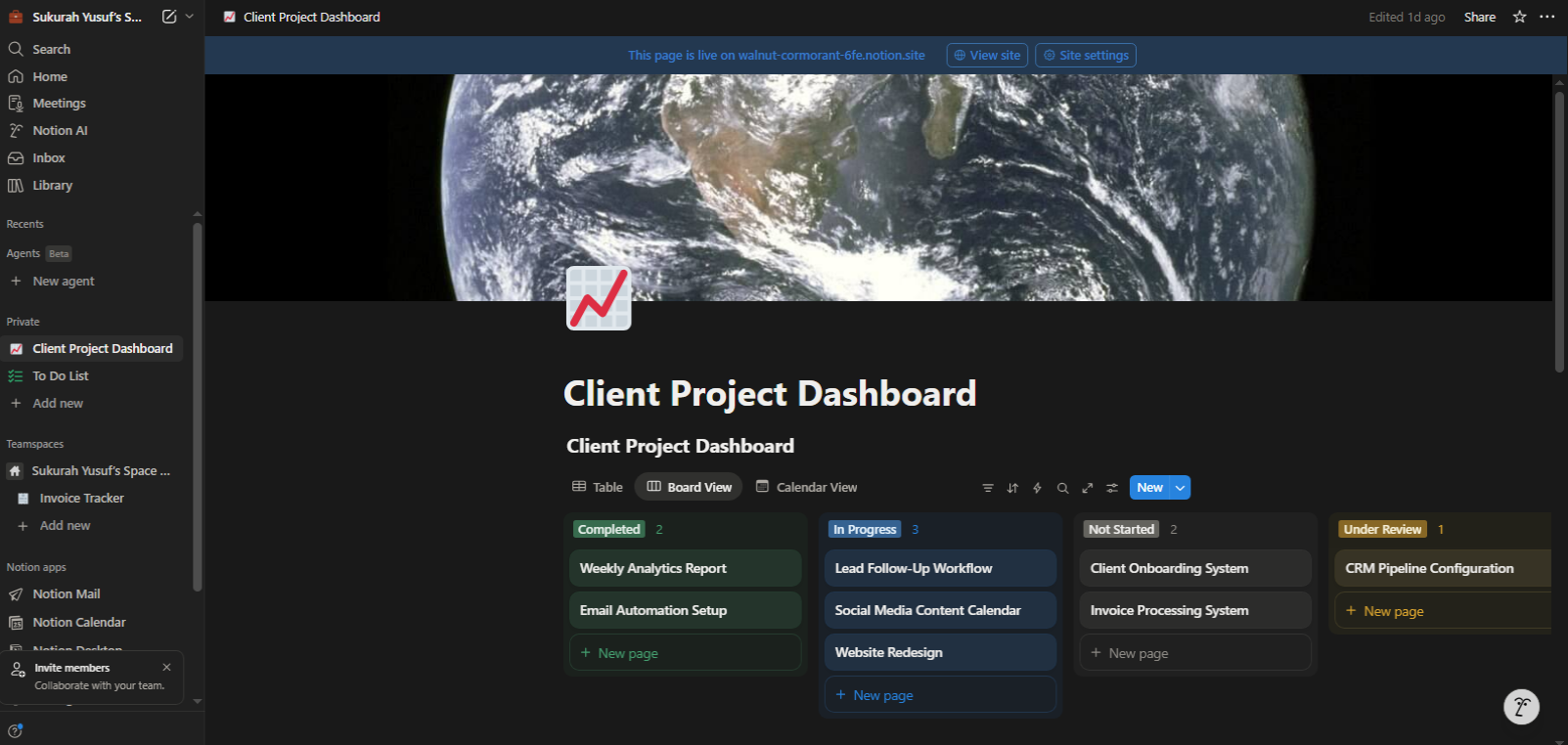 Client Project Dashboard